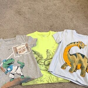 Carters Kids Dino Graphic Tee - Yellow, Gray & Light Blue Options